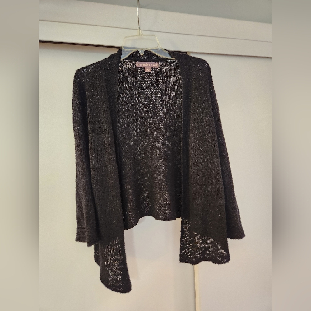 Alexandra & Oak Black Open Front Cardigan